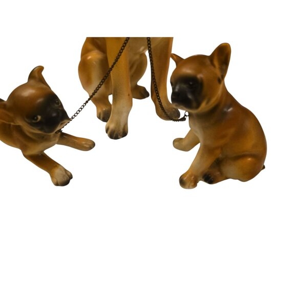Boxer Dog With Puppies Ceramic Figurine Lipper and Mann Creations Japan Vintage - Picture 11 of 14